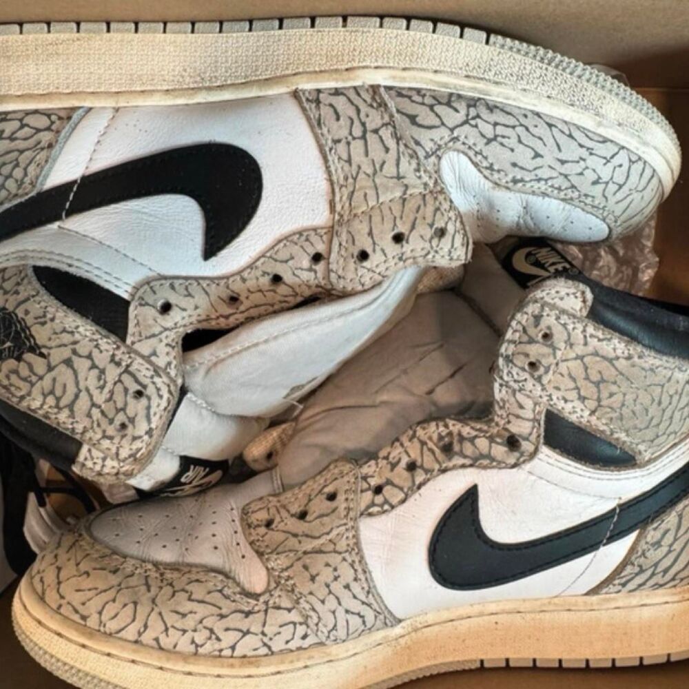 Big Kids Jordan 1 Retro High OG Cement Gray-Size 7